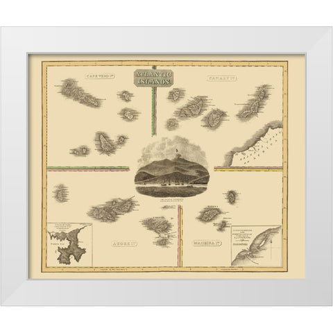 Cape Verde Canary Madeira Azore - Thomson 1814 White Modern Wood Framed Art Print by Thomson