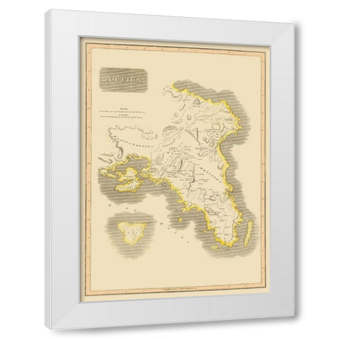 Attica Region Greece - Thomson 1815 White Modern Wood Framed Art Print by Thomson