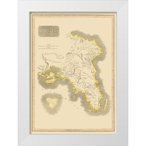 Attica Region Greece - Thomson 1815 White Modern Wood Framed Art Print by Thomson