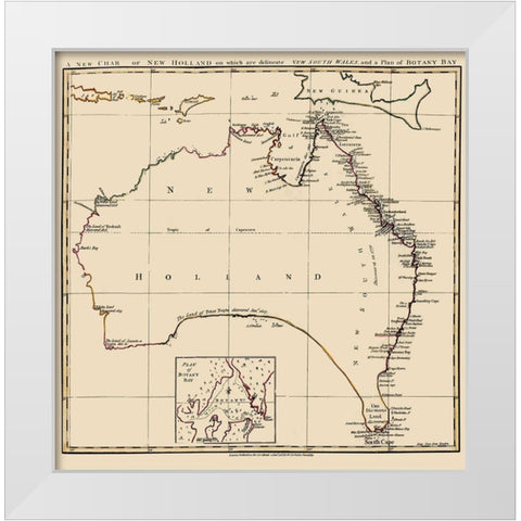 Australia New Holland - Stockdale 1767 White Modern Wood Framed Art Print by Stockdale