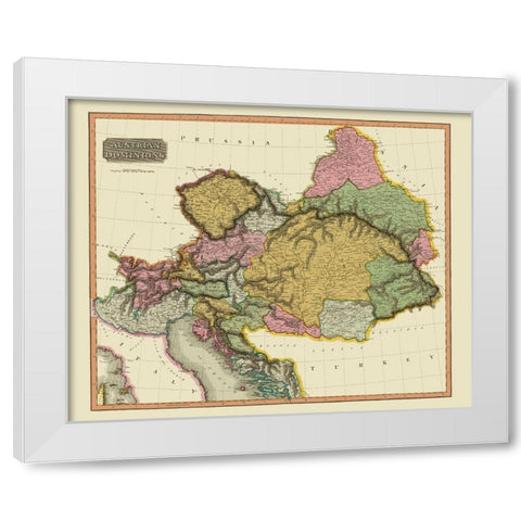 Austria - Thomson 1816 White Modern Wood Framed Art Print by Thomson