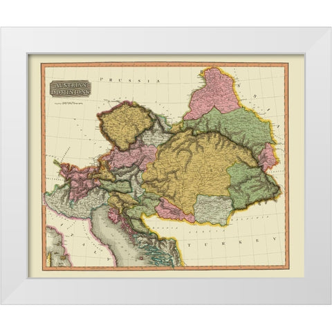 Austria - Thomson 1816 White Modern Wood Framed Art Print by Thomson