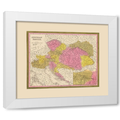 Austrian Empire - Mitchell 1846 White Modern Wood Framed Art Print by Mitchell