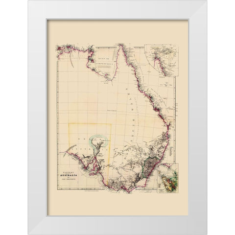 Eastern Australia - Arrowsmith 1844 White Modern Wood Framed Art Print by Arrowsmith