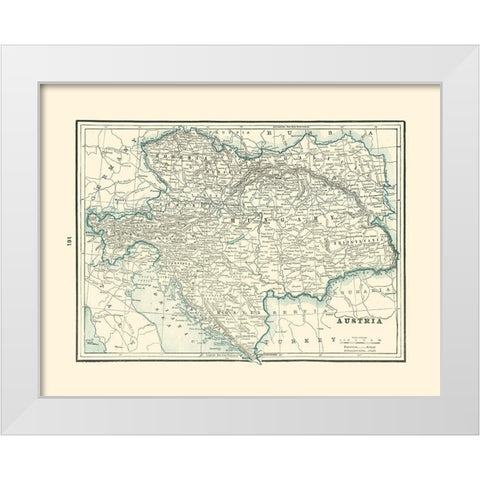 Austria - Rathbun 1893 White Modern Wood Framed Art Print by Rathbun