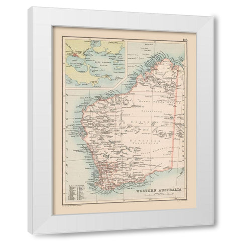 Western Australia - Bartholomew 1892 White Modern Wood Framed Art Print by Bartholomew