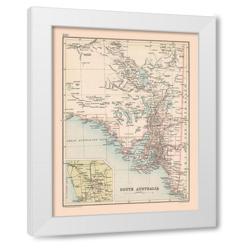 South Australia - Bartholomew 1892 White Modern Wood Framed Art Print by Bartholomew