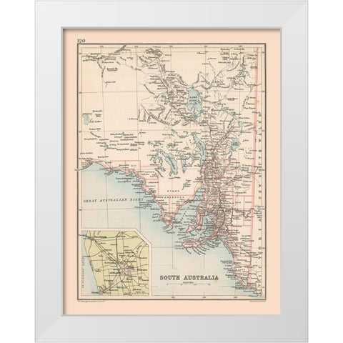 South Australia - Bartholomew 1892 White Modern Wood Framed Art Print by Bartholomew