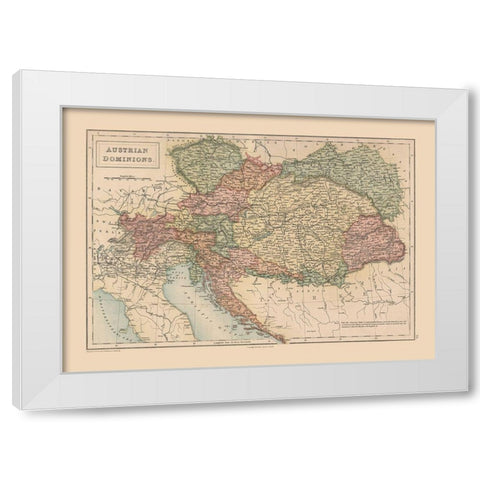 Austrian Dominions - Black 1867 White Modern Wood Framed Art Print by Black