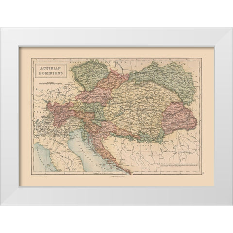 Austrian Dominions - Black 1867 White Modern Wood Framed Art Print by Black