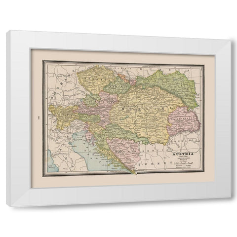 Austria - Cram 1888 White Modern Wood Framed Art Print by Cram