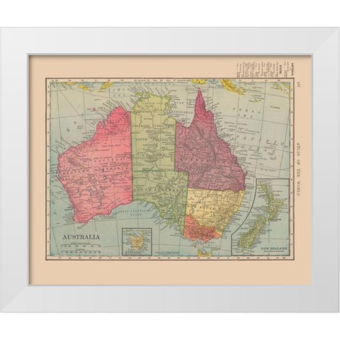Australia - Hammond 1910 White Modern Wood Framed Art Print by Hammond