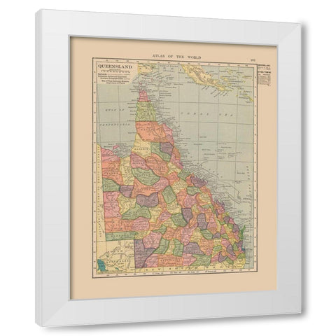 Queensland Australia - Hammond 1910 White Modern Wood Framed Art Print by Hammond