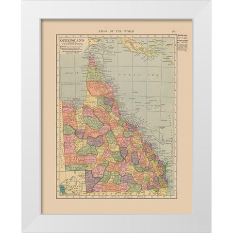 Queensland Australia - Hammond 1910 White Modern Wood Framed Art Print by Hammond