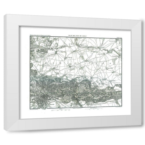 Lobau Austria - Thiers 1866 White Modern Wood Framed Art Print by Thiers