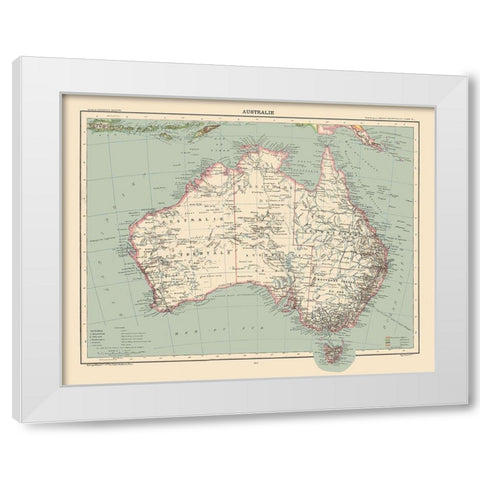 Australia - Schrader 1908 White Modern Wood Framed Art Print by Schrader