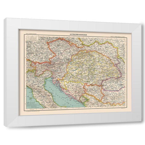 Austro Hungarian Empire - Schrader 1908 White Modern Wood Framed Art Print by Schrader