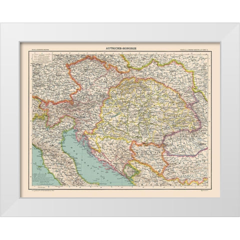 Austro Hungarian Empire - Schrader 1908 White Modern Wood Framed Art Print by Schrader