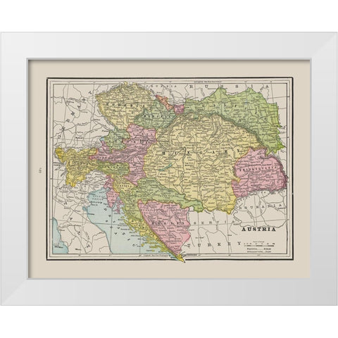 Austria - Cram 1892 White Modern Wood Framed Art Print by Cram