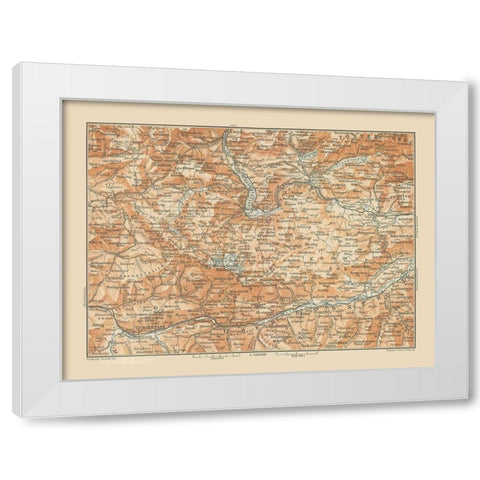 Dachstein Region Austria - Baedeker 1910 White Modern Wood Framed Art Print by Baedeker