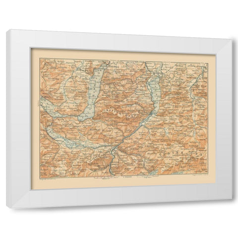 Hollen Region Austria - Baedeker 1910 White Modern Wood Framed Art Print by Baedeker