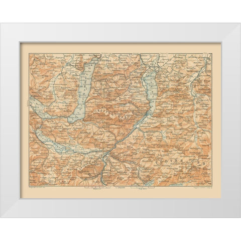 Hollen Region Austria - Baedeker 1910 White Modern Wood Framed Art Print by Baedeker