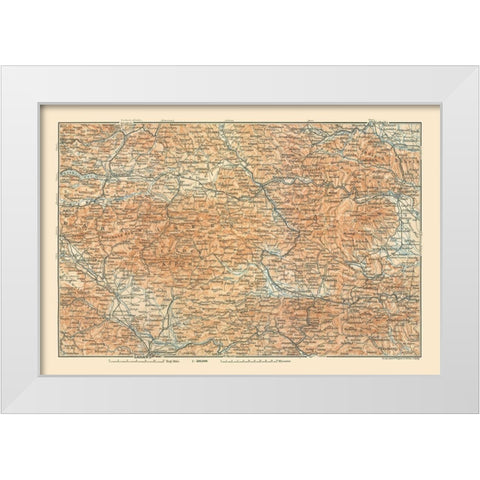 Southern Austria - Baedeker 1910 White Modern Wood Framed Art Print by Baedeker