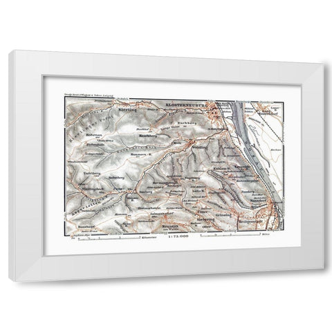 Klosterneuburg Region Austria - Baedeker 1910 White Modern Wood Framed Art Print by Baedeker