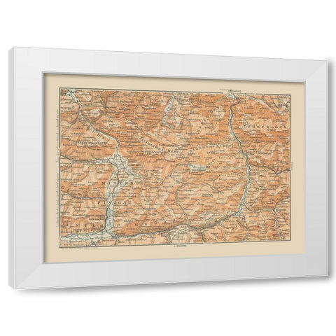 Mitter Pinzgau Region Austria - Baedeker 1910 White Modern Wood Framed Art Print by Baedeker