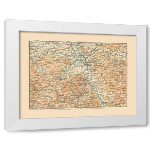 Salzburg Region Austria - Baedeker 1910 White Modern Wood Framed Art Print by Baedeker