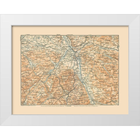 Salzburg Region Austria - Baedeker 1910 White Modern Wood Framed Art Print by Baedeker