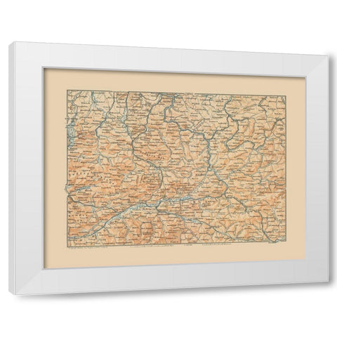 Sthal Region Austria - Baedeker 1910 White Modern Wood Framed Art Print by Baedeker