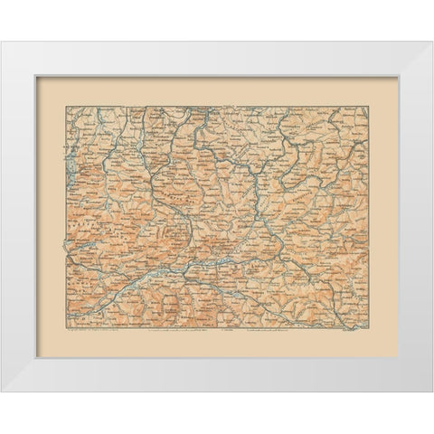 Sthal Region Austria - Baedeker 1910 White Modern Wood Framed Art Print by Baedeker