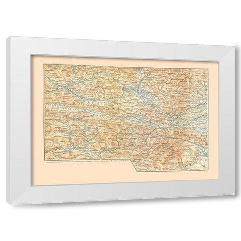 Gailthaler Alpen Austria - Baedeker 1896 White Modern Wood Framed Art Print by Baedeker