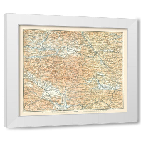Karawanken Region Austria - Baedeker 1896 White Modern Wood Framed Art Print by Baedeker