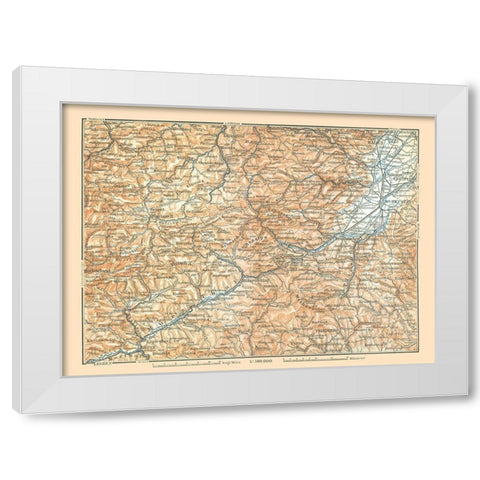 Eastern Austria - Baedeker 1896 White Modern Wood Framed Art Print by Baedeker
