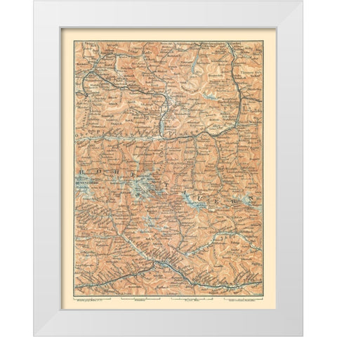 Hohe Tauern Austria - Baedeker 1896 White Modern Wood Framed Art Print by Baedeker