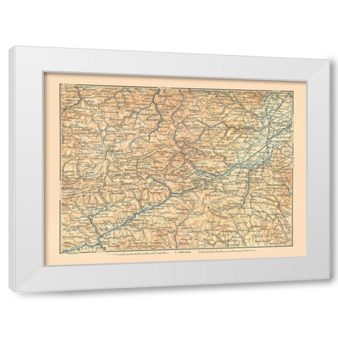 Murzthal Austria - Baedeker 1896 White Modern Wood Framed Art Print by Baedeker