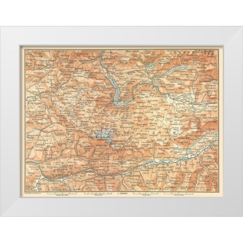 Mountains Central Austria - Baedeker 1896 White Modern Wood Framed Art Print by Baedeker