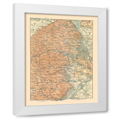 Vienna Austria - Baedeker 1896 White Modern Wood Framed Art Print by Baedeker