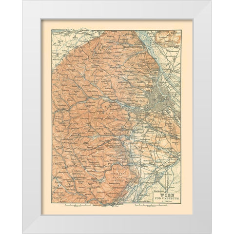 Vienna Austria - Baedeker 1896 White Modern Wood Framed Art Print by Baedeker