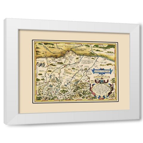 Bavaria Region Germany - Ortelius 1570 White Modern Wood Framed Art Print by Ortelius