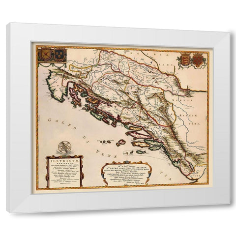 Balkan Peninsula Eastern Europe - Blaeu 1663 White Modern Wood Framed Art Print by Blaeu
