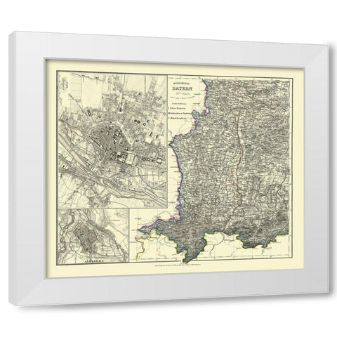 Bavaria Germany - Radefeld 1858 White Modern Wood Framed Art Print by Radefeld
