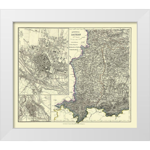 Bavaria Germany - Radefeld 1858 White Modern Wood Framed Art Print by Radefeld