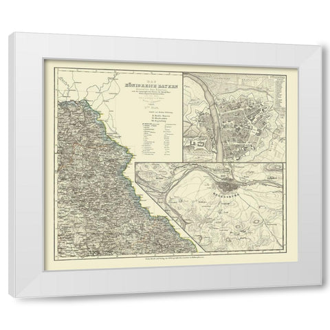 Bavaria Kingdom Germany - Radefeld 1858 White Modern Wood Framed Art Print by Radefeld
