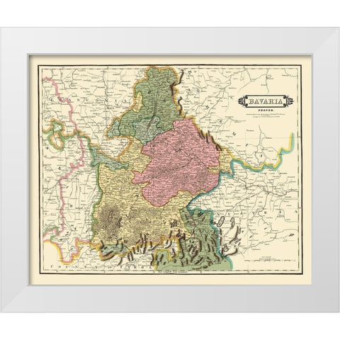 Bavaria Germany - Hamilton 1831 White Modern Wood Framed Art Print by Hamilton