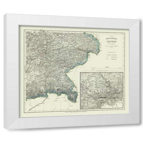 Bavaria Germany - Radefeld 1860 White Modern Wood Framed Art Print by Radefeld