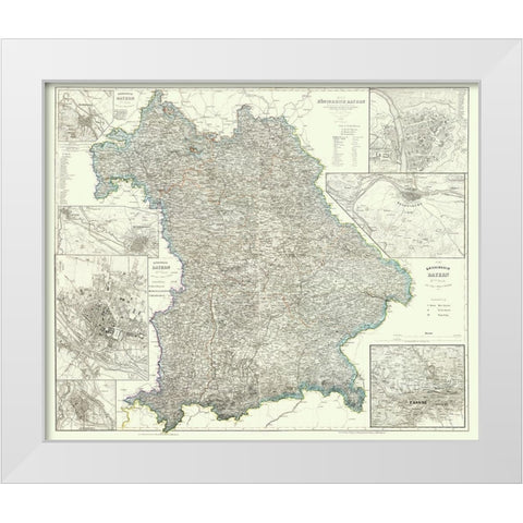 Bavaria Regensburg Regions Germany - Radefeld 1860 White Modern Wood Framed Art Print by Radefeld