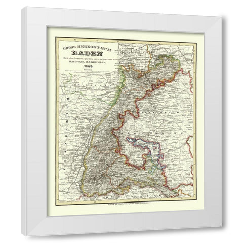 Baden Wurttemberg Germany - Radefeld 1860 White Modern Wood Framed Art Print by Radefeld